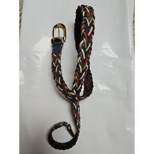 Capezio made in Argentina multicolor genuine‎ leather braided belt M/L